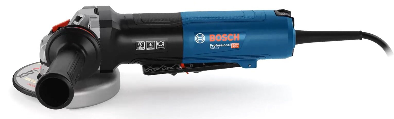 Szlifierka kątowa BOSCH Professional GWS 17-125 PSB 06017D1700 do pracy w metalu i kamieniu do szlifowania wygladzania uuwania regulacja predkosci obrotowej w zakresie 2800-11500 obr/min praca na niskich i wysokich obrotach