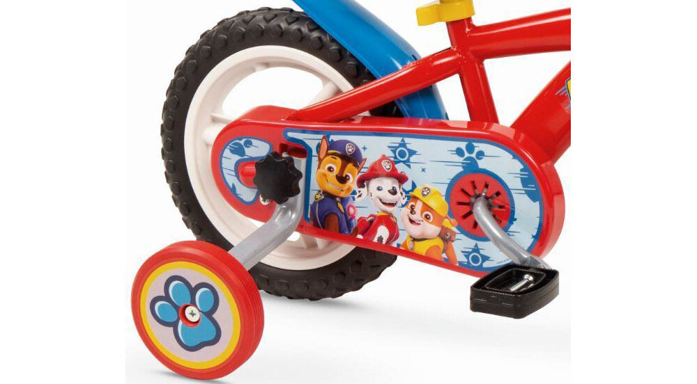 Rower dziecięcy TOIMSA Psi Patrol 14 cali dla chłopca 14-calowe koła łańcuch stylowa osłona z wizerunkiem Psi Patrol regularne sprawdzanie ciśnienia powietrza zalecana wartość na bocznej części opony