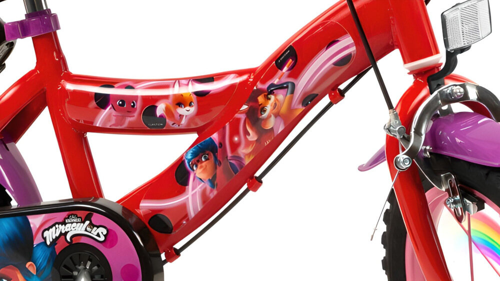 Rower dziecięcy TOIMSA Biedronka 16 cali dla dziewczynki rama stalowa 10,5-calowa dostosowana do najmlodszych geometria roweru wybor rozmiaru ramy wzrost dziecka mierzony w zrelaksowanej pozycji typ roweru kalkulator rozmiaru ramy