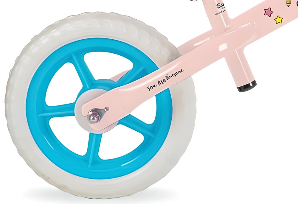 Rowerek biegowy TOIMSA Hello Kitty 149 Różowy szerokie rozstawienie kółek kółka 10-calowe piankowe utrzymywanie równowagi