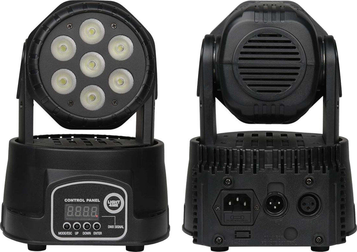 Reflektor LIGHT4ME LED Par Compact MH 7x8W zasilanie moc natężenie światło regulacja