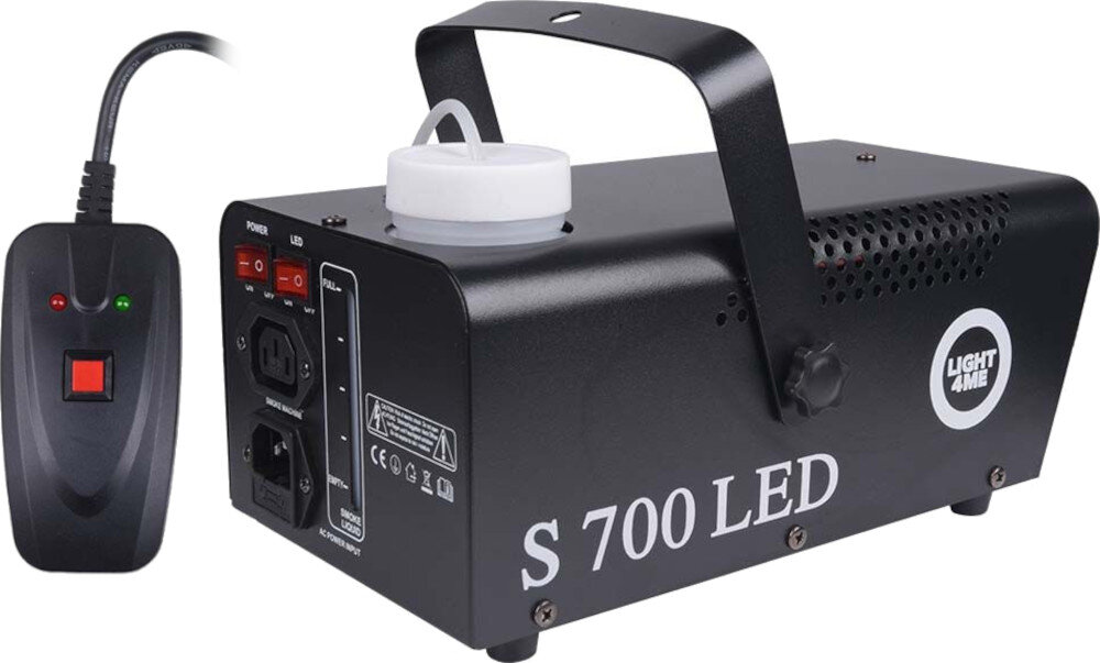 Wytwornica dymu LIGHT4ME S 700W LED pilot obsługa sterowanie kabel długość