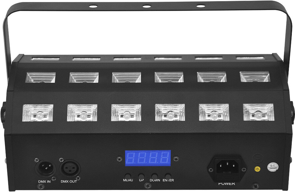 Reflektor + Stroboskop LIGHT4ME LED UV 24x3W obudowa materiał uchwyt montaż mocowanie