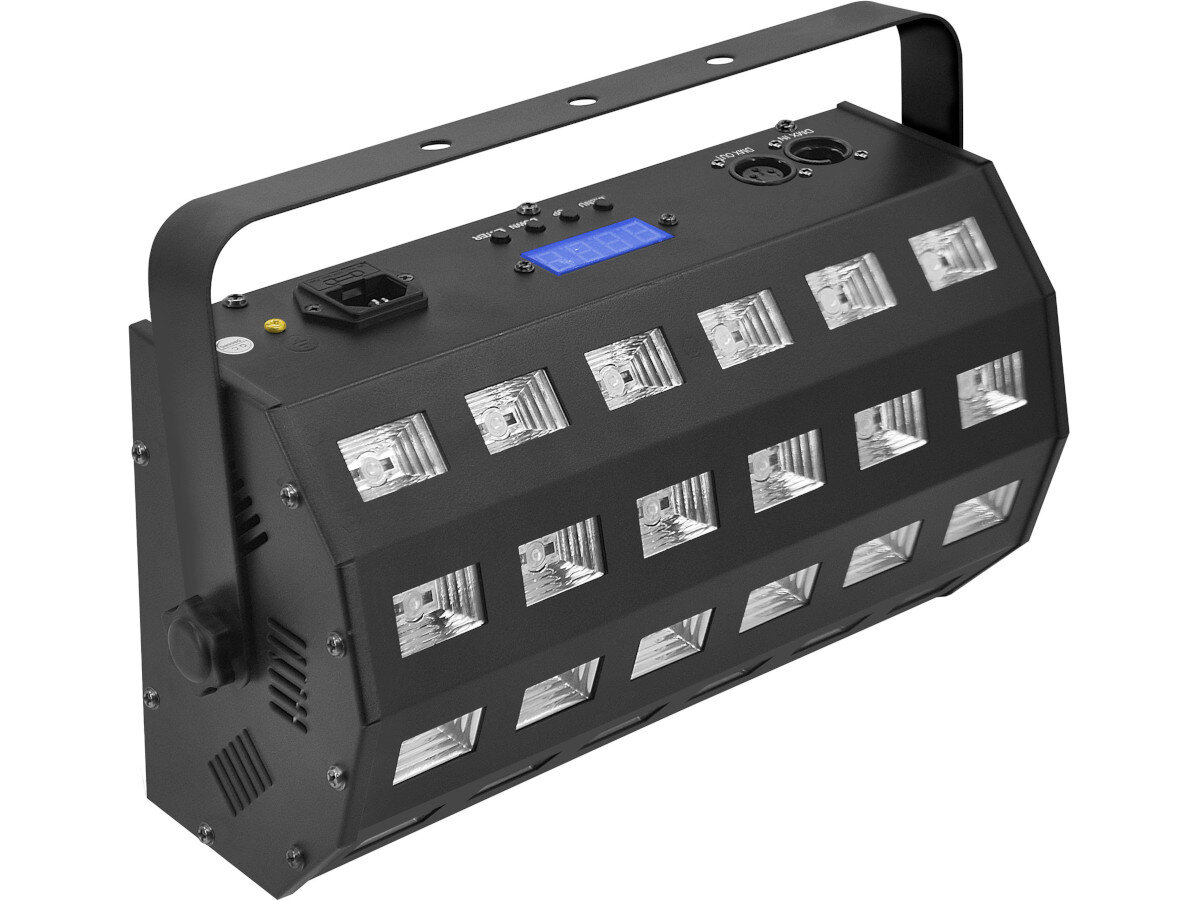 Reflektor + Stroboskop LIGHT4ME LED UV 24x3W tryby działanie efekty konfiguracja
