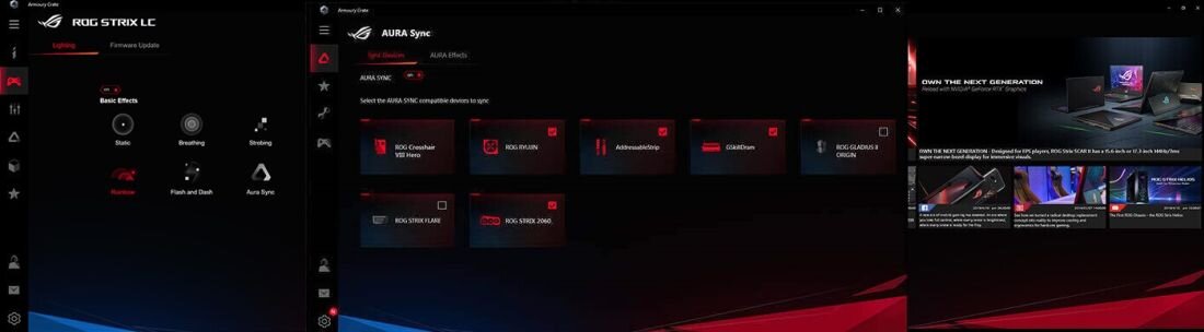 Chłodzenie wodne ASUS ROG Strix LC II 360 - Armoury Crate
