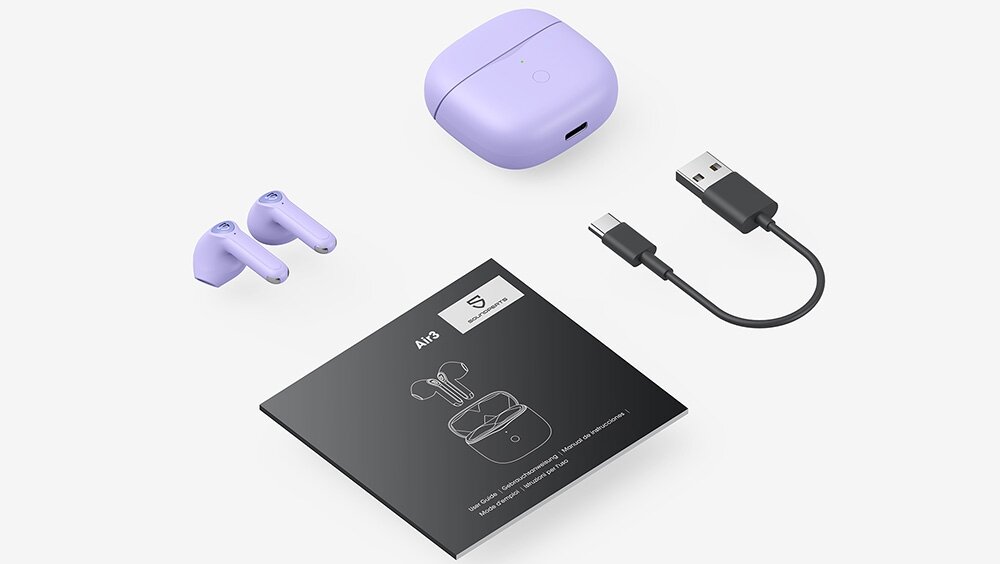 Słuchawki douszne SOUNDPEATS Air 3 dźwięk muzyka jakość redukcja bluetooth połączenie tryb gra gracze czas pracy niskie opóźnienie komunikacja obsługa 