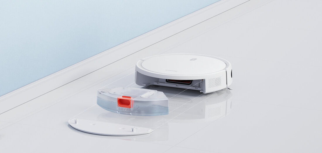 Robot sprzatajacy XIAOMI Vacuum E10 EU przemyslana konstrukcja skuteczne czyszczenie koordynacja wielokierunkowa poruszanie sie miejsca demontaz montaz zbiorniki na wode wyjmowanie czyszczenie filtr