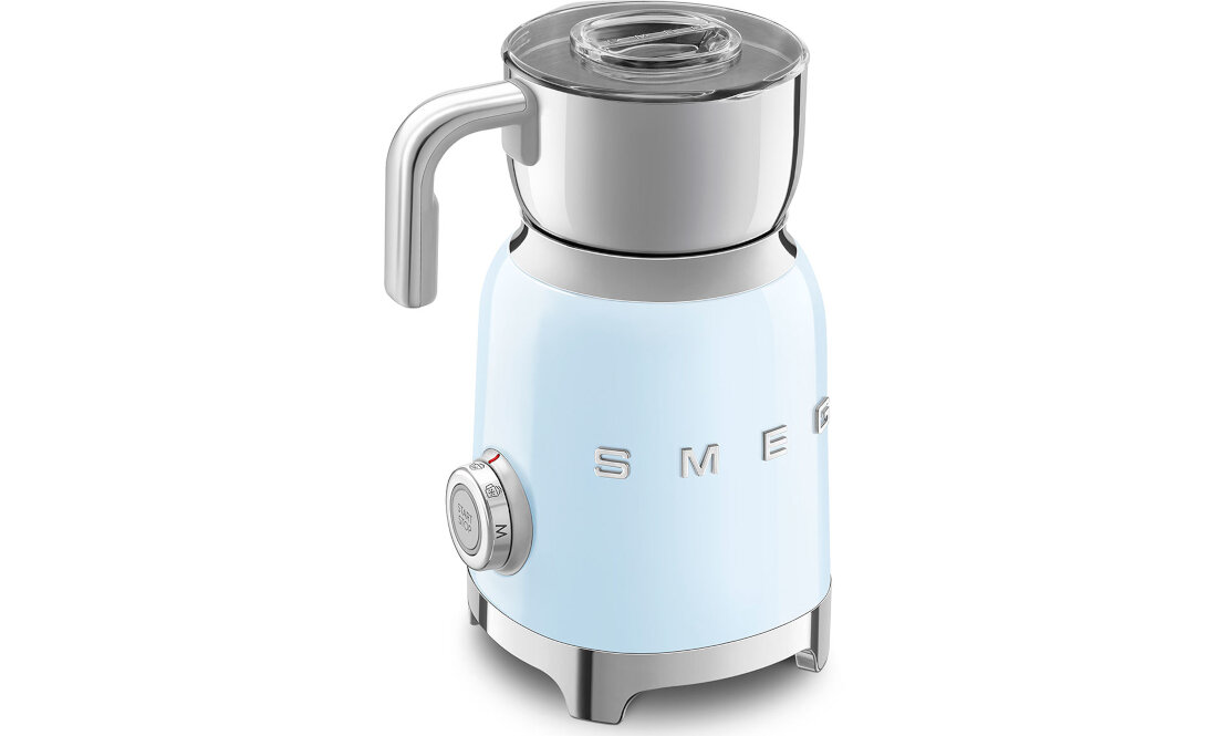 Spieniacz SMEG MFF11PBEU Niebieski 6 funkcji tryb manualny system grzewczy równomierne rozprowadzanie ciepła