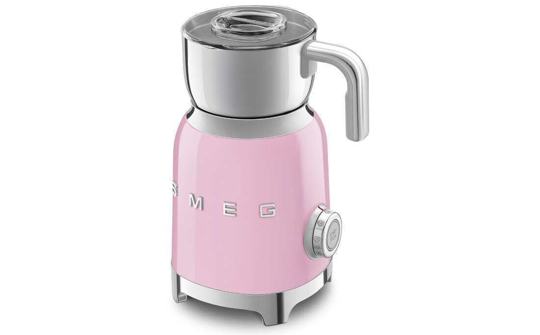 Spieniacz SMEG  MFF11PKEU Różowy kremowa pianka cappuccino latte macchiato gorąca czekolada zimna pianka latte art Ergonomiczny uchwyt kontrola
