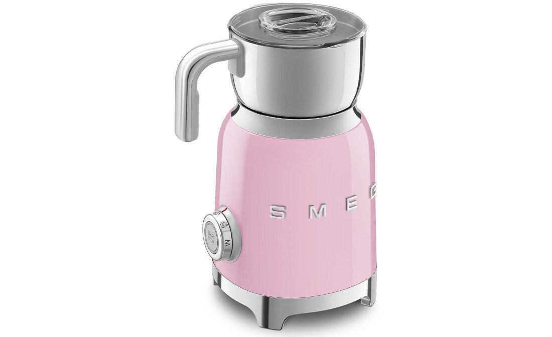 Spieniacz SMEG  MFF11PKEU Różowy 6 funkcji tryb manualny system grzewczy równomierne rozprowadzanie ciepła