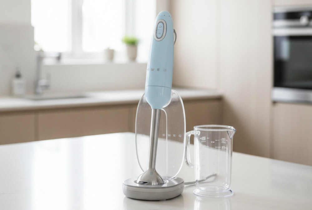 Podstawka do blendera SMEG HBHD11 wygląd prezentacja wizualizacja design tło Porządek i styl w kuchni