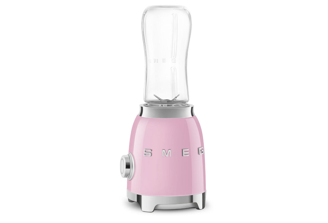 Blender personalny SMEG PBF01PKEU Bezpieczne i trwałe materiały z Tritan™ Renew tworzywa bez BPA Odporność na wstrząsy i pęknięcia bezpieczeństwo użytkowania spokój zdrowie