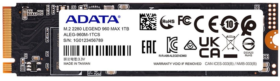 Dysk ADATA Legend 960 Wymiary waga kolor pojemność niezawodność trwałość prędkość odczytu prędkość zapisu