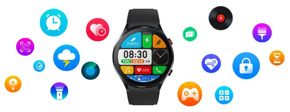 Smartwatch ZEBLAZE GTR 3   ekran bateria czujniki zdrowie sport pasek ładowanie pojemność rozdzielczość łączność sterowanie krew puls rozmowy smartfon aplikacja 