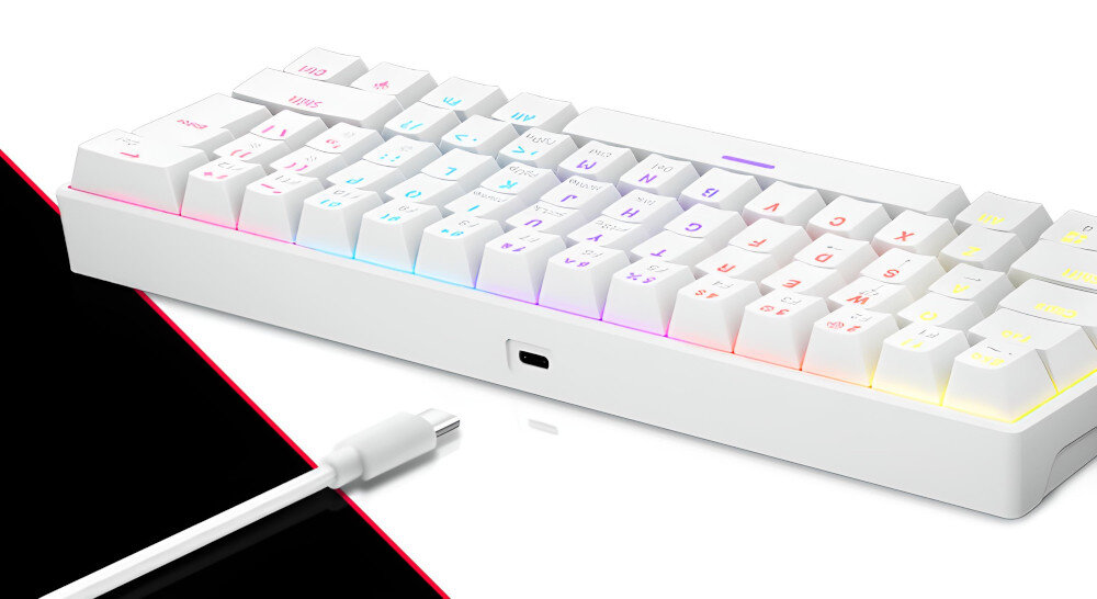 Klawiatura XPG Summoner Mini Outemu Blue Biały wymiary waga kabel kompatybilność