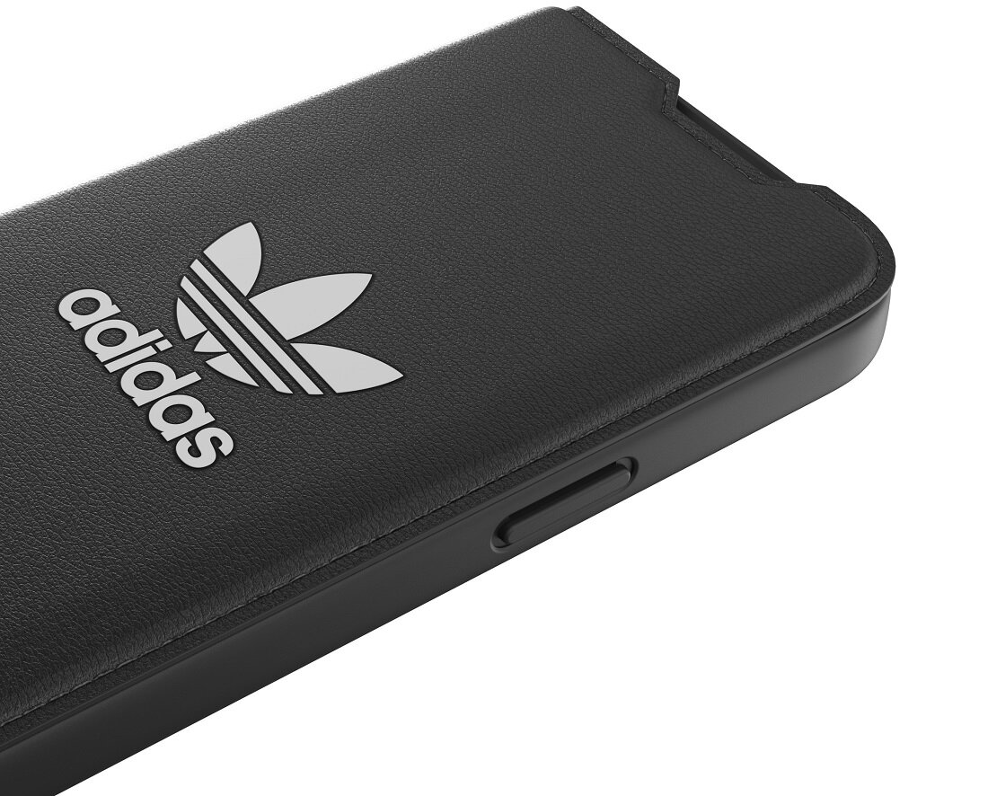 ETUI ADIDAS TREFOIL SNAP CASE BOOKLET DO IPHONE 14 PRO CZARNE sztywne plecy dopasowanie