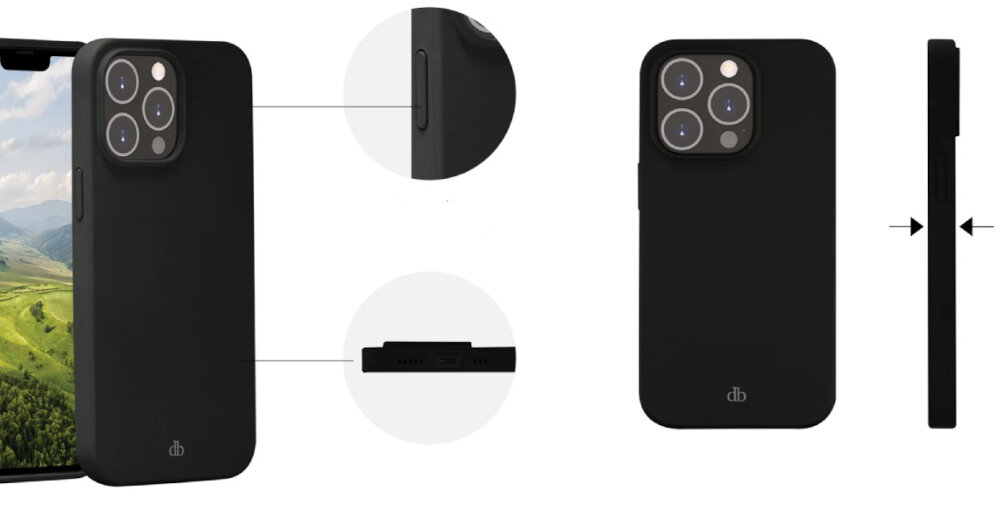 ETUI DBRAMANTE1928 GREENLAND DO IPHONE 14 CZARNE ekologia funkcjonalność