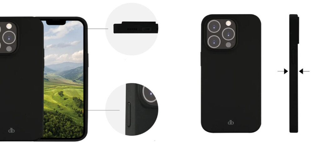 ETUI DBRAMANTE1928 MONACO DO IPHONE 14 CZARNE ekologia funkcjonalność