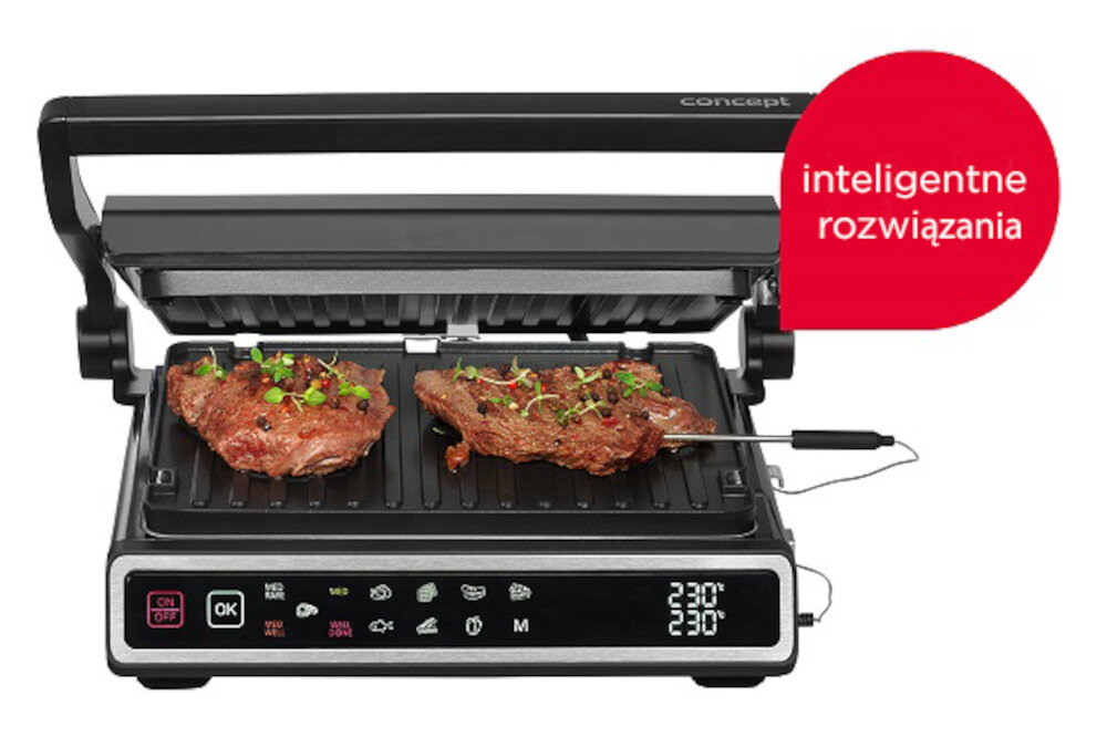 Grill elektryczny CONCEPT GE3550 Sonda temperatury pomiar potrawa