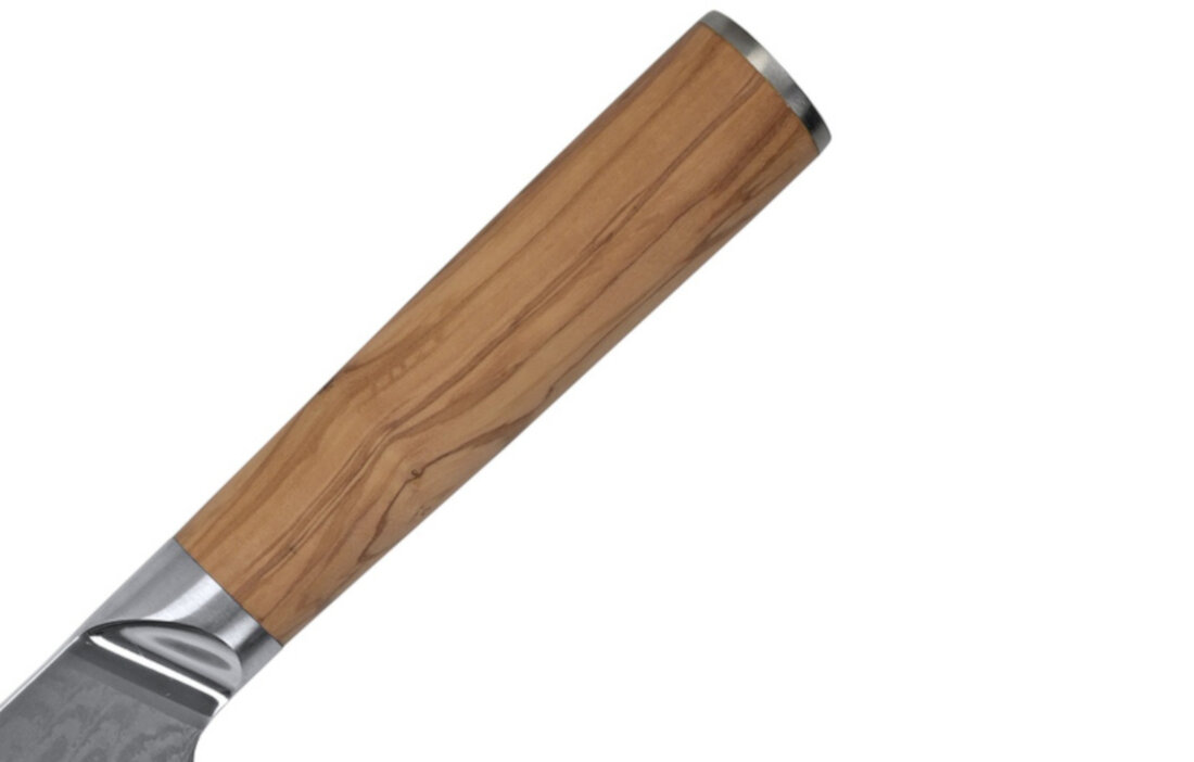 noz SHIORI Oribu Santoku wykonanie rekojesc drewno oliwkowe