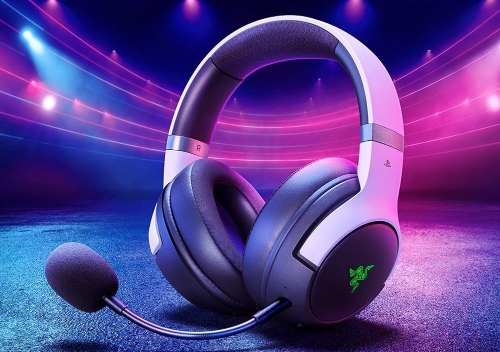 Słuchawki RAZER Kaira Pro HyperSpeed (PlayStation Licensed) design konstrukcja dźwięk bezprzewodowa łączność mikrofon dopasowanie sterowanie