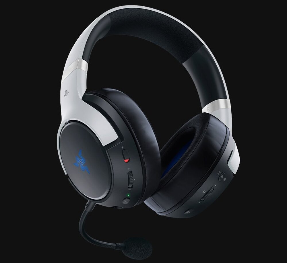 Słuchawki RAZER Kaira Pro HyperSpeed (PlayStation Licensed) design konstrukcja dźwięk bezprzewodowa łączność mikrofon dopasowanie sterowanie