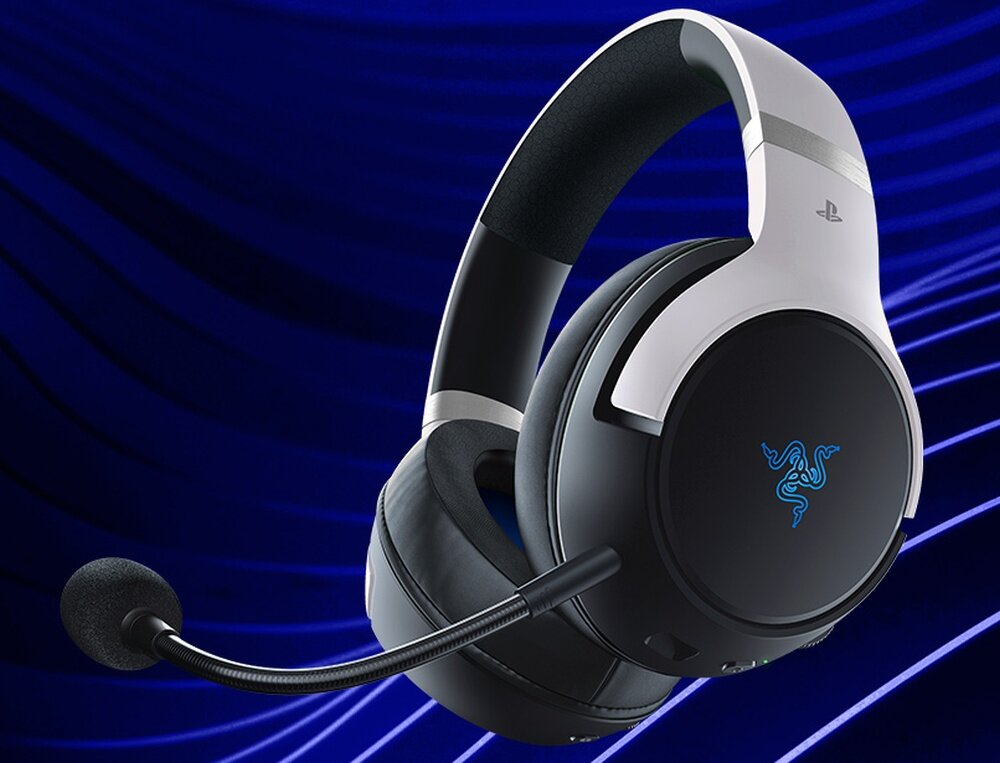 Słuchawki RAZER Kaira Pro HyperSpeed (PlayStation Licensed) design konstrukcja dźwięk bezprzewodowa łączność mikrofon dopasowanie sterowanie
