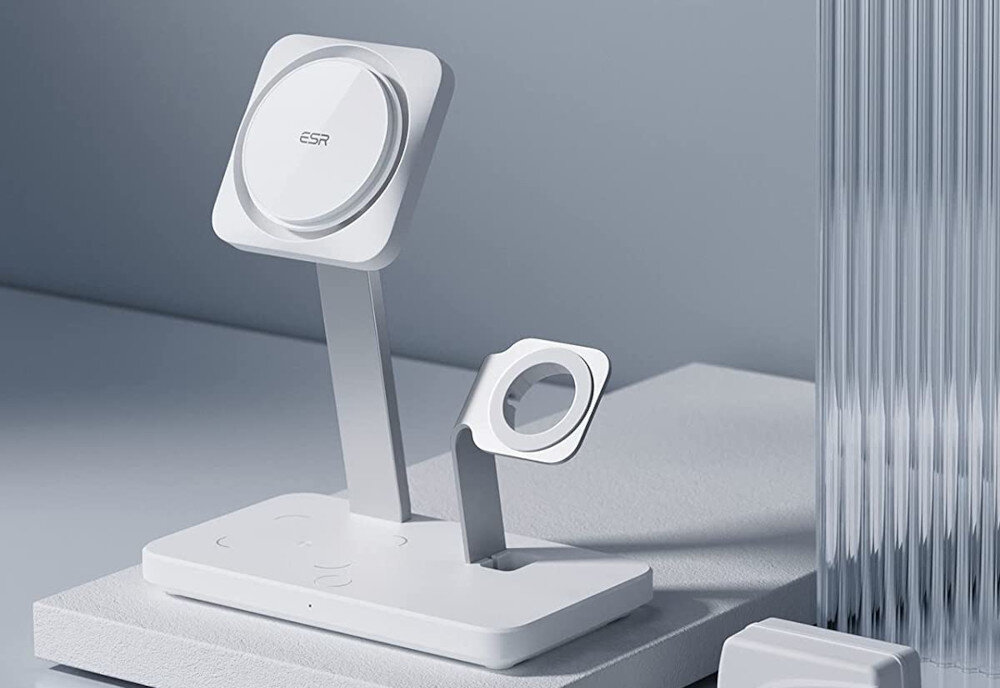 Ładowarka indukcyjna ESR HaloLock 3w1 CryoBoost Magnetic MagSafe Biały ładowanie parametry zabezpieczenia moc