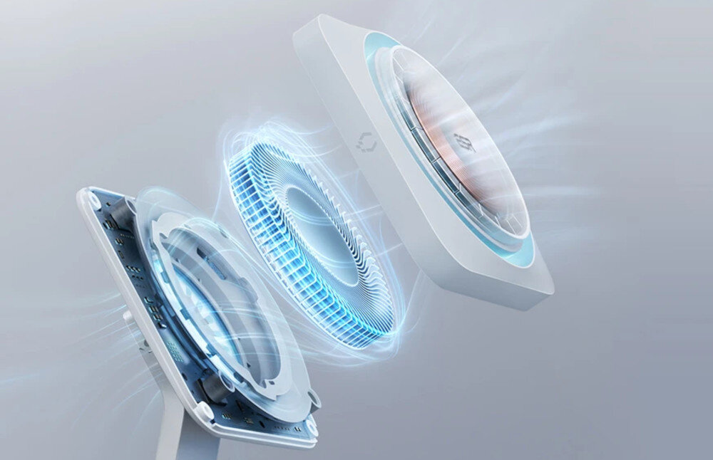 Ładowarka indukcyjna ESR HaloLock 3w1 CryoBoost Magnetic MagSafe Biały chłodzenie wentylator przegrzewanie ciepło temperatura