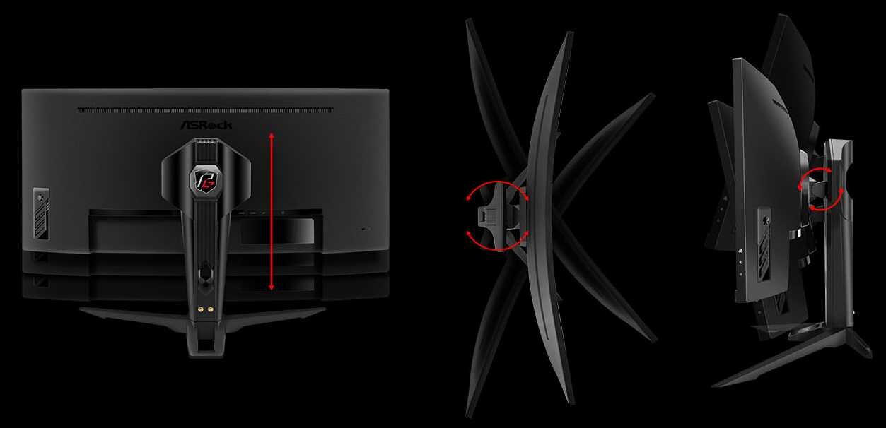 Monitor ASROCK Phantom Gaming PG34WQ15R3A - ergonomiczna podstawka
