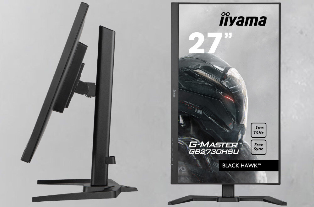 Monitor IIYAMA G-Master GB2730HSU-B5 podstawa regulacja nachylenie wysokość PIVOT