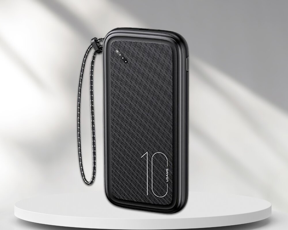 Powerbank USAMS PB56 10 000 mAh duza pojemnosc cztery porty wbudowany wskaznik led1 zaawansowany system ochrony