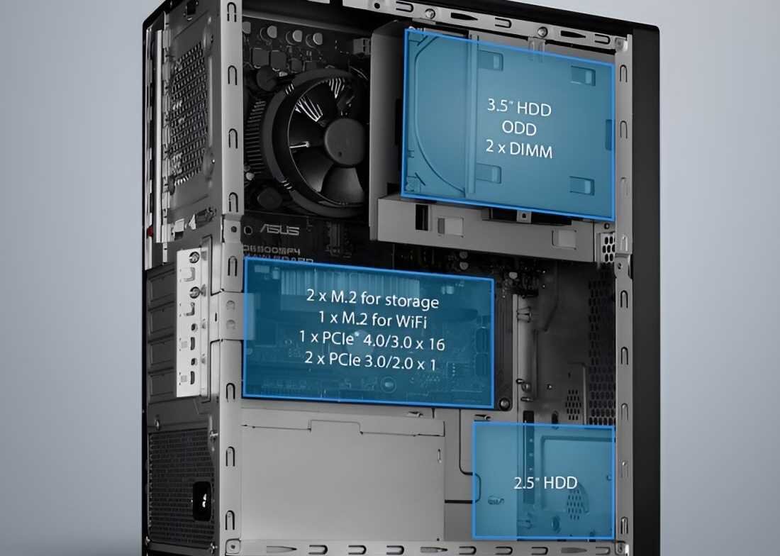 Komputer ASUS ExpertCenter D5 D500MD - rozszerzenia 