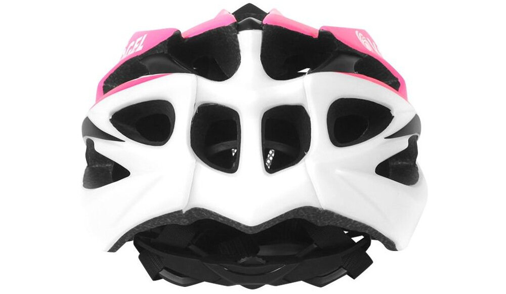 Kask rowerowy VÖGEL VKA-932PK Różowo-biały Szosowy (rozmiar M-L) skorupa z tworzywa ABS bardzo dobra jakość wykonania trwałość odporność na uszkodzenia czarno-biały kolor