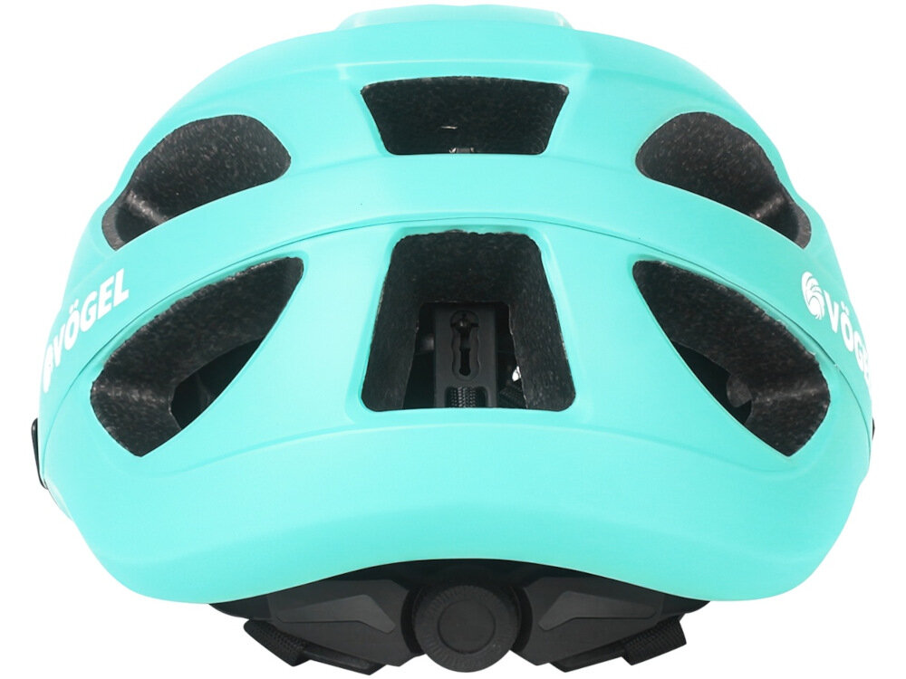 Kask rowerowy VÖGEL VKA-936TR Lazurowo-czarny MTB (rozmiar M-L) skorupa z tworzywa ABS bardzo dobra jakość wykonania trwałość odprność na uszkodzenia klasyczny kształt lazurowo-czarny kolor wykończenia