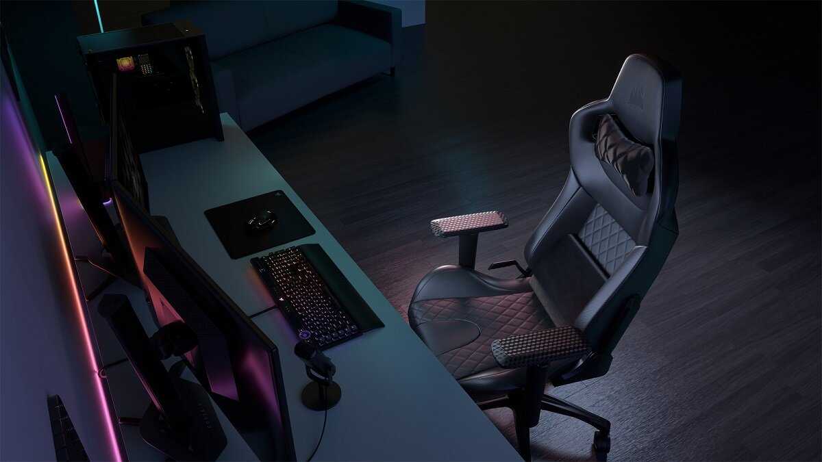 Fotel CORSAIR Eleganckie wykończenie wygodny komfort użytkowania wymiary regulacja Ergonomiczny design dla graczy do pracy do biura wysoka jakość Stylowy Siedzisko oparcie podłokietniki trwały