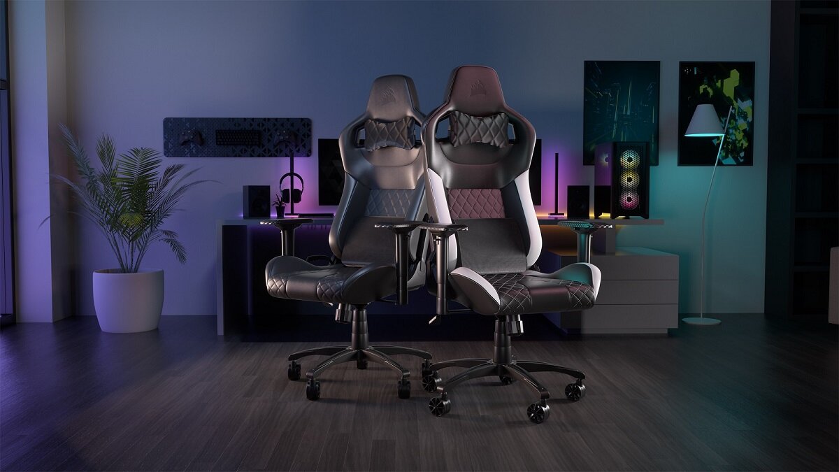 Fotel CORSAIR Eleganckie wykończenie wygodny komfort użytkowania wymiary regulacja Ergonomiczny design dla graczy do pracy do biura wysoka jakość Stylowy Siedzisko oparcie podłokietniki trwały