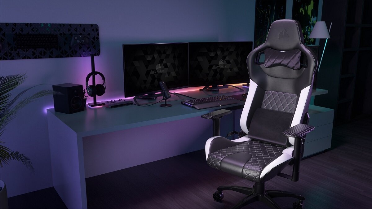 Fotel CORSAIR Eleganckie wykończenie wygodny komfort użytkowania wymiary regulacja Ergonomiczny design dla graczy do pracy do biura wysoka jakość Stylowy Siedzisko oparcie podłokietniki trwały