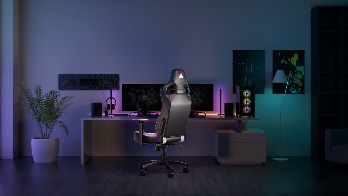 Fotel CORSAIR Eleganckie wykończenie wygodny komfort użytkowania wymiary regulacja Ergonomiczny design dla graczy do pracy do biura wysoka jakość Stylowy Siedzisko oparcie podłokietniki trwały