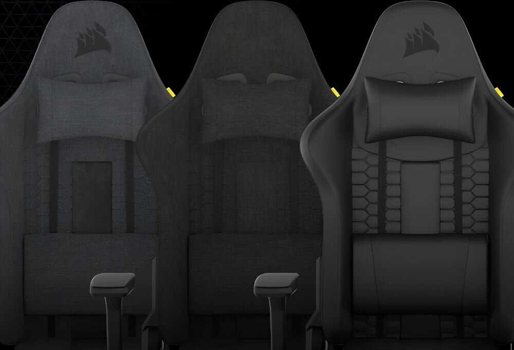 Fotel CORSAIR TC100 Relaxed Leatherette Czarny oddychająca tapicerka wentylacja