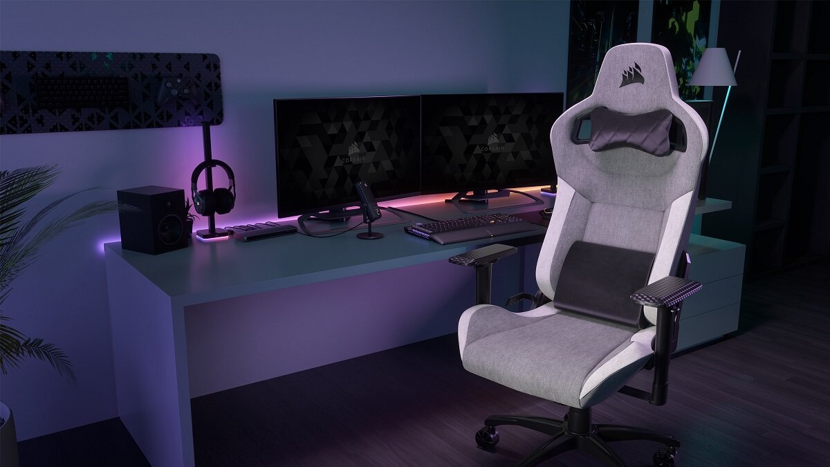 Fotel CORSAIR Eleganckie wykończenie wygodny komfort użytkowania wymiary regulacja Ergonomiczny design dla graczy do pracy do biura wysoka jakość Stylowy Siedzisko oparcie podłokietniki trwały
