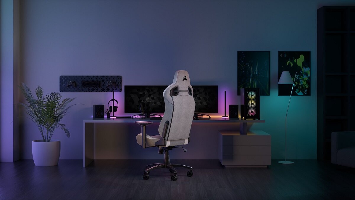Fotel CORSAIR Eleganckie wykończenie wygodny komfort użytkowania wymiary regulacja Ergonomiczny design dla graczy do pracy do biura wysoka jakość Stylowy Siedzisko oparcie podłokietniki trwały