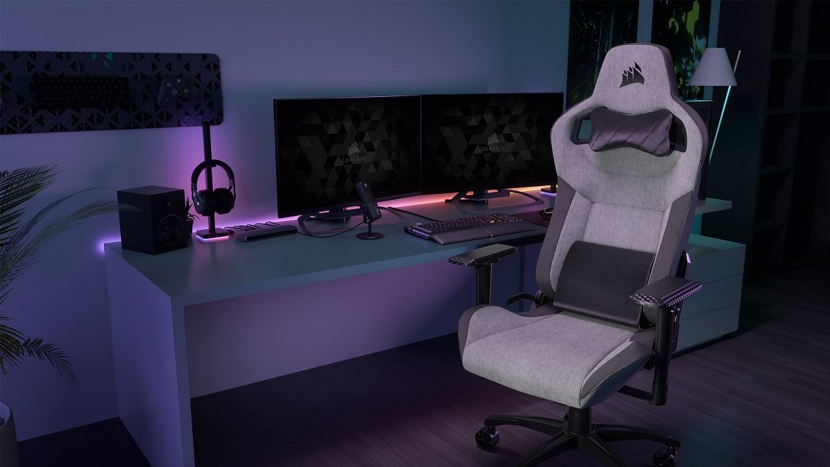 Fotel CORSAIR Eleganckie wykończenie wygodny komfort użytkowania wymiary regulacja Ergonomiczny design dla graczy do pracy do biura wysoka jakość Stylowy Siedzisko oparcie podłokietniki trwały