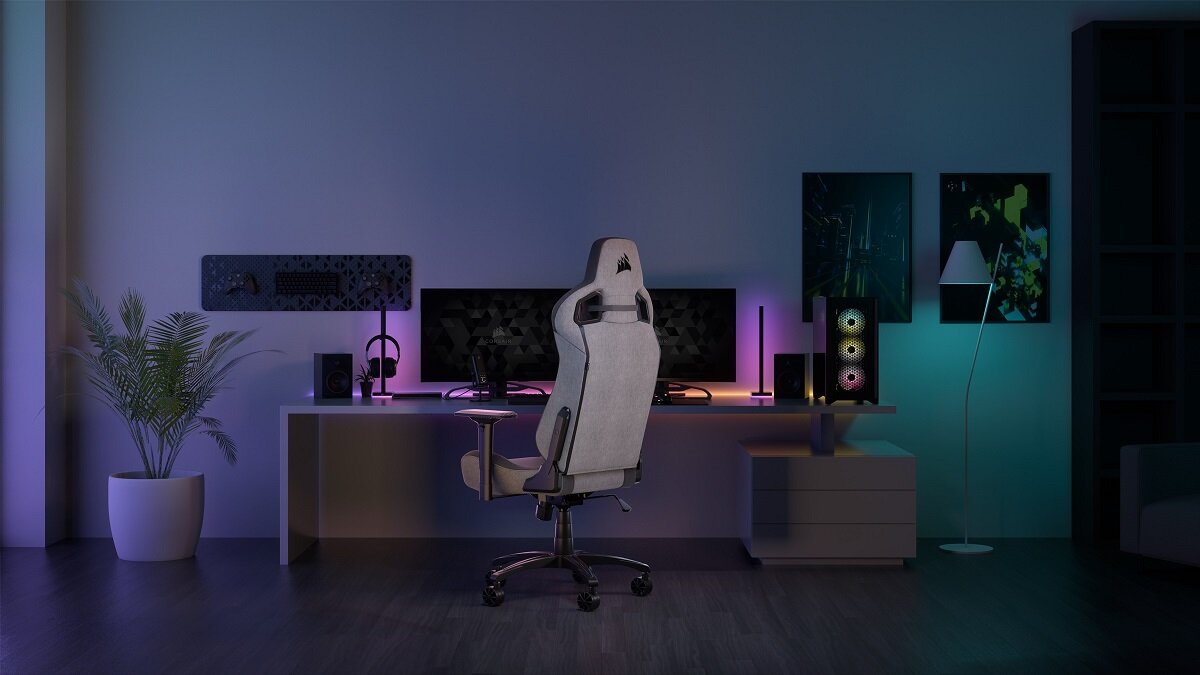 Fotel CORSAIR Eleganckie wykończenie wygodny komfort użytkowania wymiary regulacja Ergonomiczny design dla graczy do pracy do biura wysoka jakość Stylowy Siedzisko oparcie podłokietniki trwały