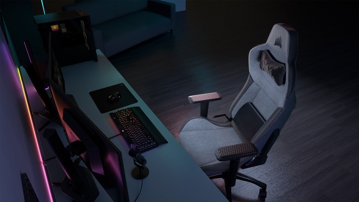 Fotel CORSAIR Eleganckie wykończenie wygodny komfort użytkowania wymiary regulacja Ergonomiczny design dla graczy do pracy do biura wysoka jakość Stylowy Siedzisko oparcie podłokietniki trwały