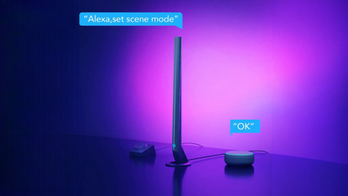 Lampka biurkowa GOVEE H6047 kompatybilne z asystentami glosowymi Amazon Alexa i Google Assistant proste polecenia glosowe dostosowanie scenerii koloru i efektow swietlnych modul Wi-Fi aplikacja Govee Home App