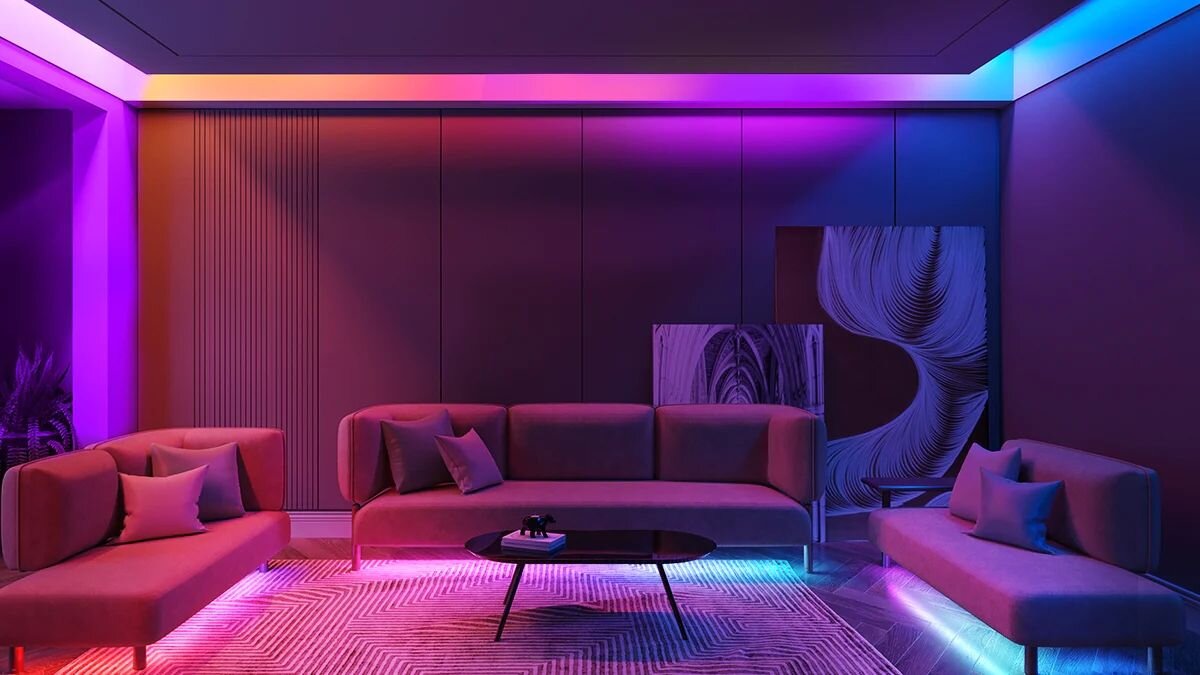 Taśma LED GOVEE H618A 5 m Wi-Fi/Bluetooth, światło, kolory, atmosfera, LED, taśma LED oświetla pokój gościnny różnymi kolorami