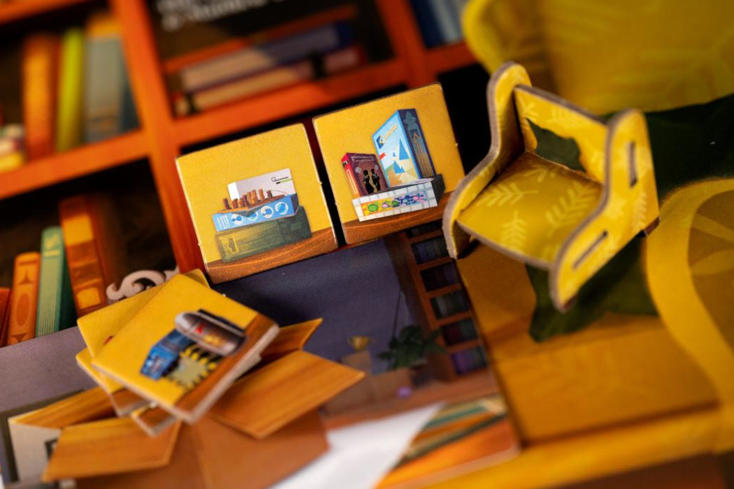 Gra planszowa LUCKY DUCK GAMES Półeczka zabawa rodzina przygoda żetony tury rzeczy koty