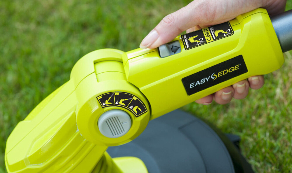 Zestaw elektronarzędzi RYOBI ONE+ RLT1832CD3HS dodatkowa wydajnosc mechanizm Easyedge zmiana trybu z koszenia na podkaszanie krawedzi