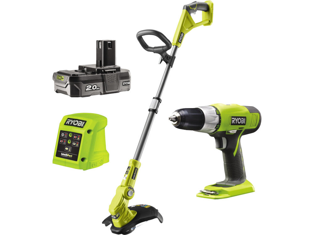 Zestaw elektronarzędzi RYOBI ONE+ RLT1832CD3HS zestaw podkaszarka RLT1832 wiertarko-wkretarka R18DD3-0 akumulator ladowarka dokumentacja